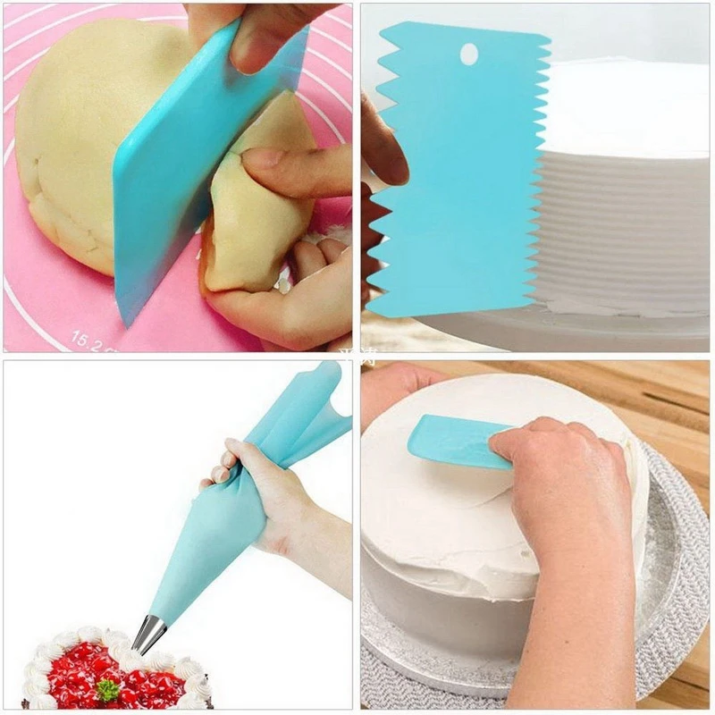 8 PCs Silicone Icing Piping Cream Pastry Bag+6 Stainless Steel Kitchen Dessert Cake Decorating Tools Nozzle DIY Tips Set