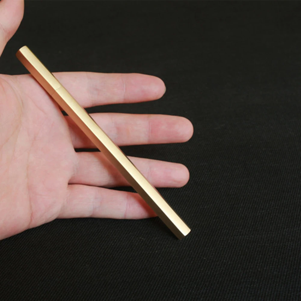 

Signature Pen Student Pocket Pencil Gift For Writing Solid Brass School Office Supplies Smoother Hexagonal Portable Business