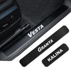 Накладки на пороги автомобиля, 4 шт., для Лада Гранта, калина, ЛАРГУС, нива, Самара, VAZ-2110, XRAY, карбон, волоконные наклейки стиль