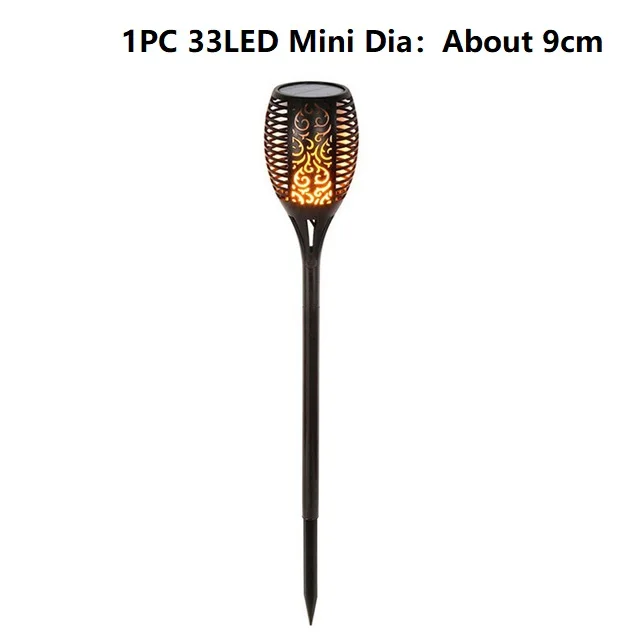 1PC 33LED Солнечное Пламя мерцающий садовый светильник фонарь светильник IP65 Открытый Точечный светильник s ландшафтное украшение Светодиодная лампа для садовых дорожек - Испускаемый цвет: 1PC 33LED