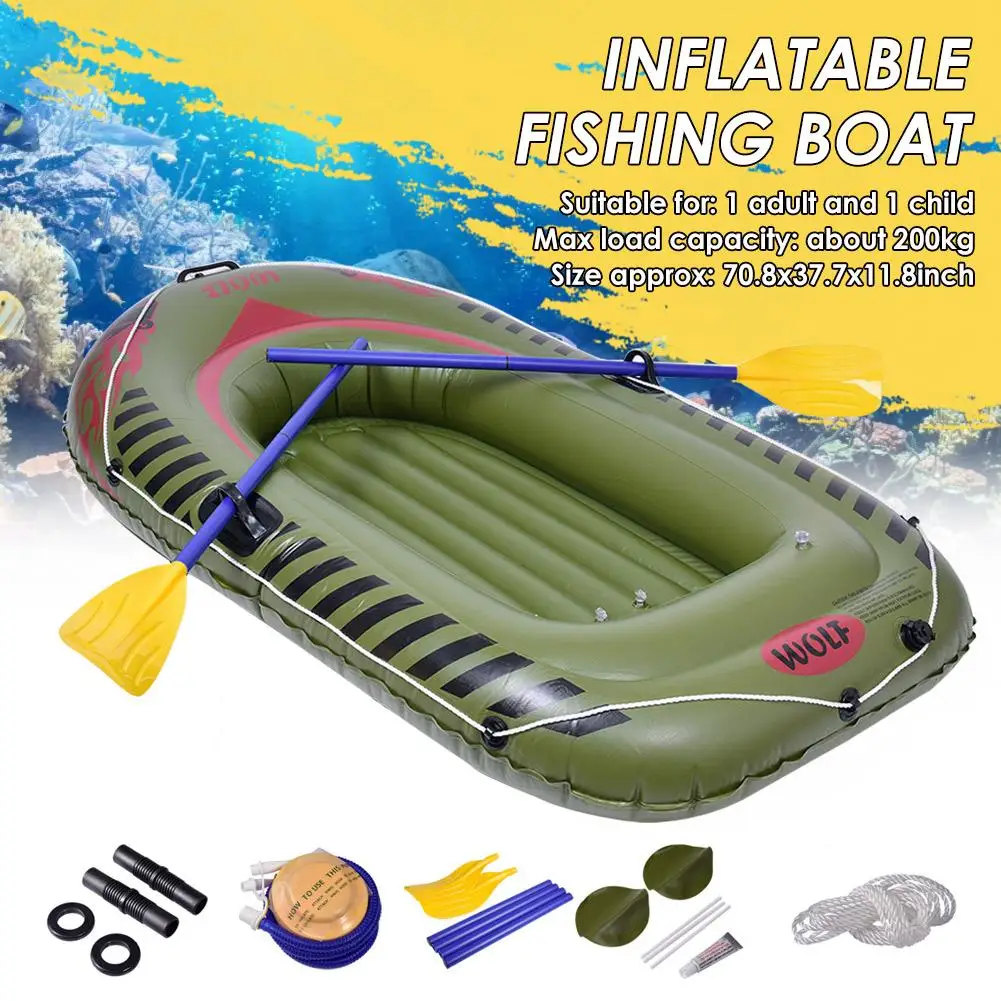 

Outdoor Water Inflatable Boat Set Heavy Duty Rafting Fishing Air Kayak Canoe Set With Paddles For 2 Person