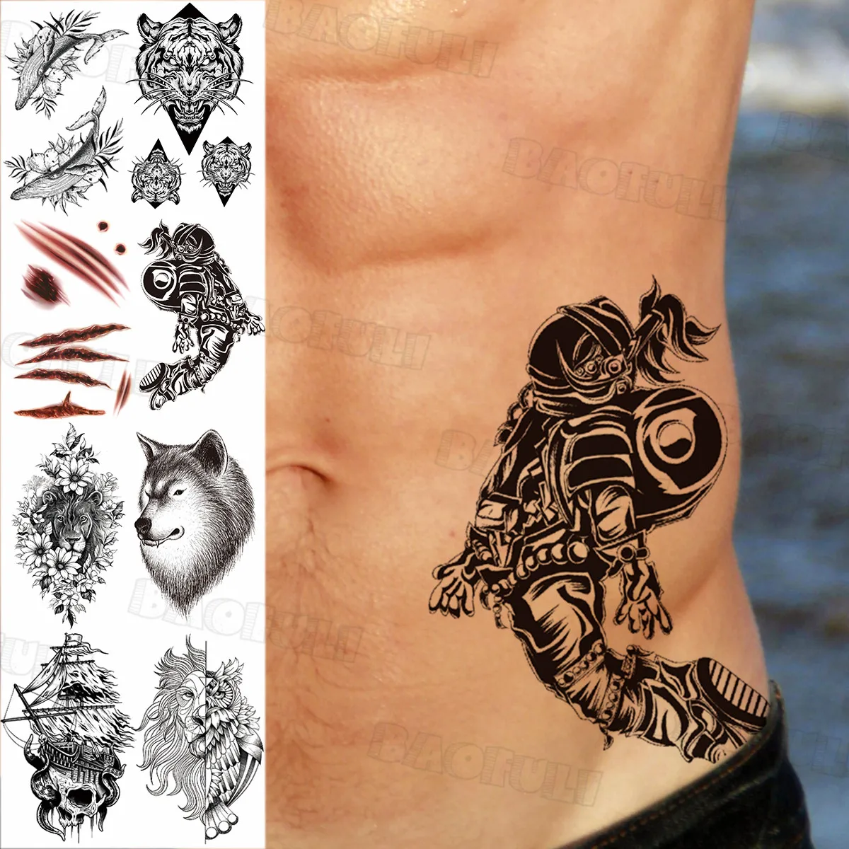 Временные татуировки в космосе для мужчин женщин и реалистичные искусственные