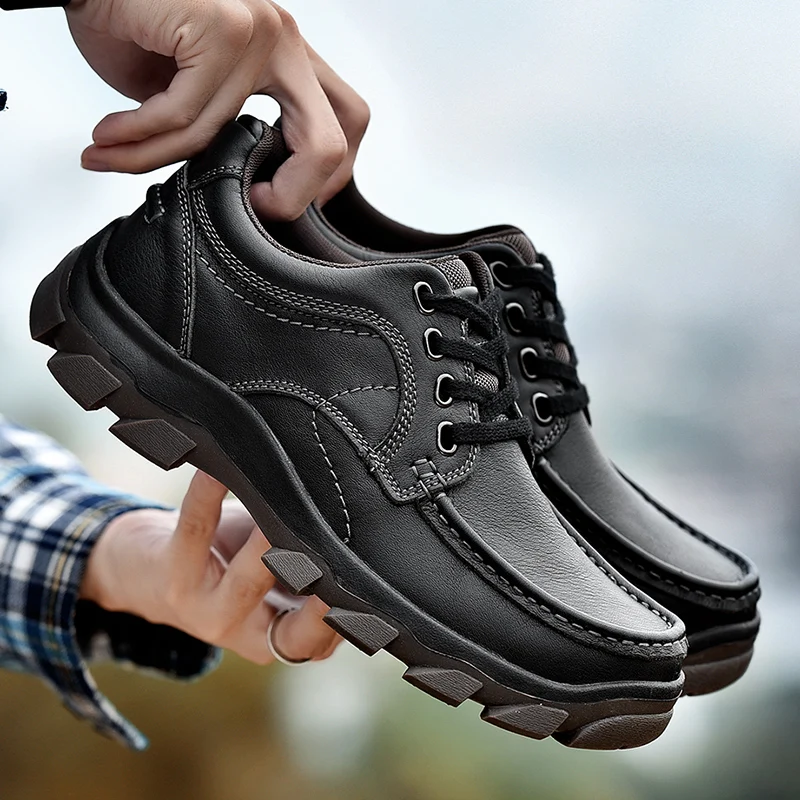 Golden Sapling Formal Leisure Shoes Men Fashion Genuine Leather Trekking Flats Classic Platform Vintage Winter Men's Casual Shoe | Обувь
