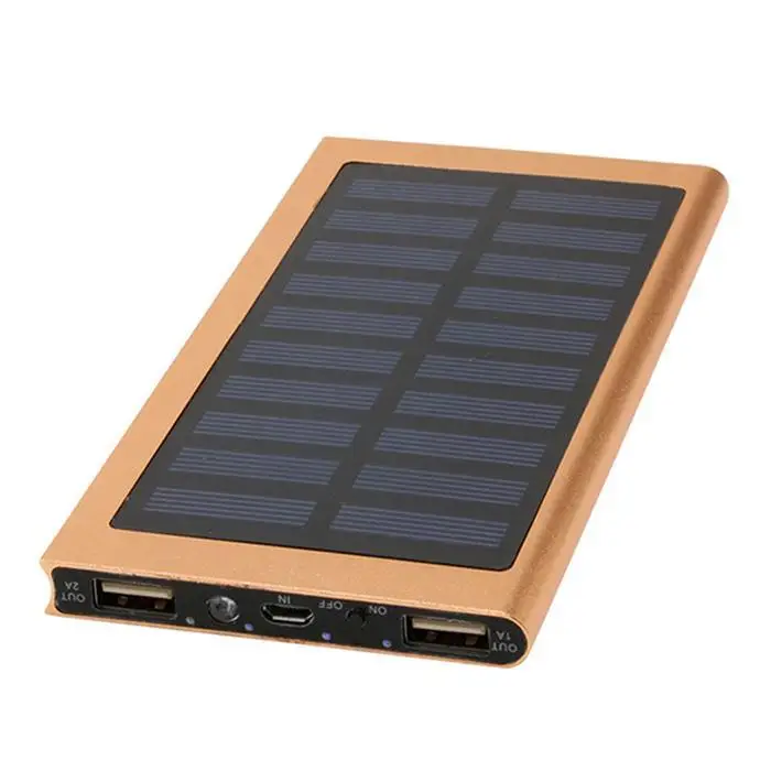 Солнечная батарея 20000mAh двойное Портативное зарядное usb устройство ультра тонкий