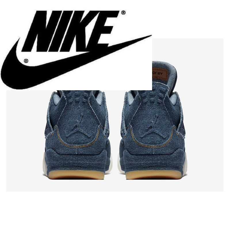 

NK Air AJ 4 Denim AJ4 Breathable Men's New Arrival Authentic Basketball comfortable Shoes AO2571-401