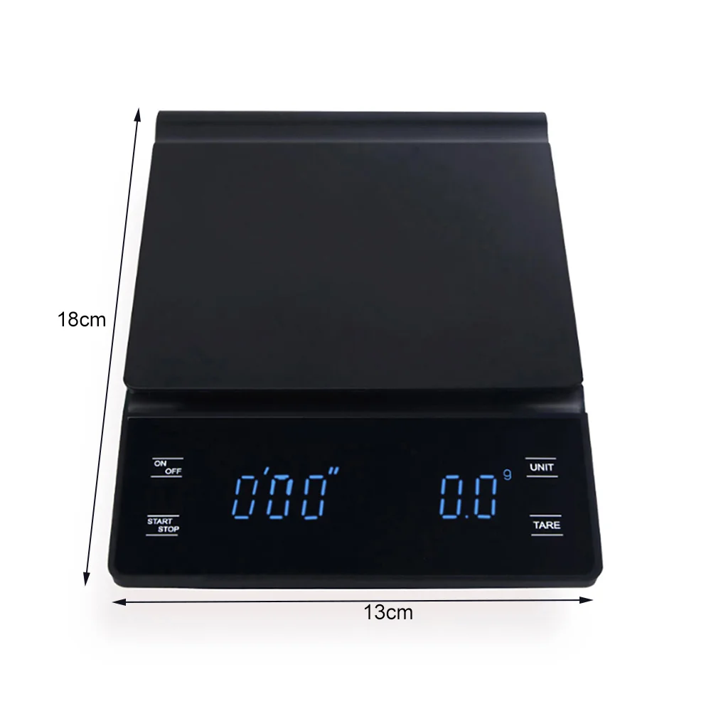 

Coffee Scale Waterproof Insulation Pad Coffee Scale With Timer High Precision Food Drip Scale with Backlight LCD Display