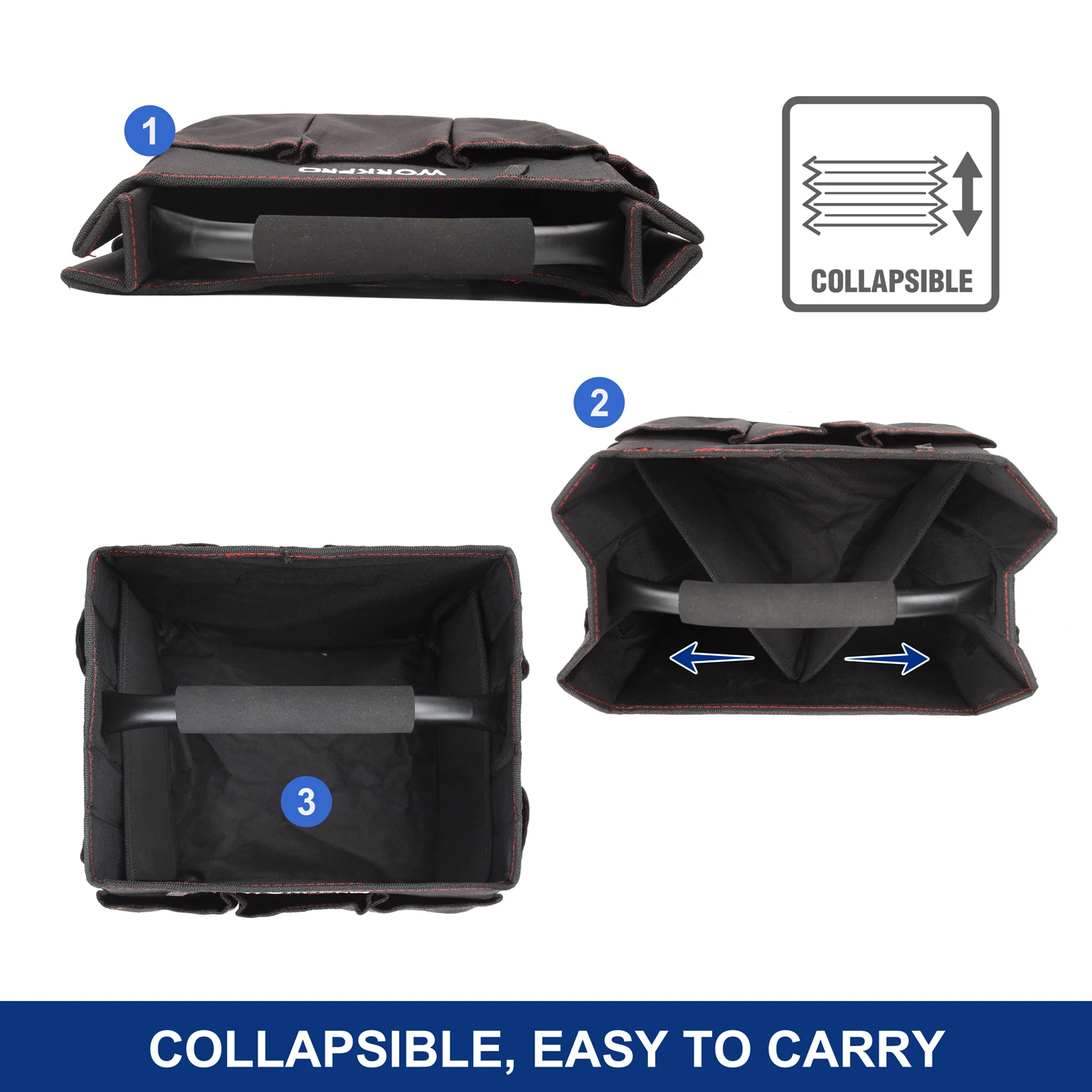 Складная сумка для инструментов WORKPRO маленькая ручная на плечо органайзер 10