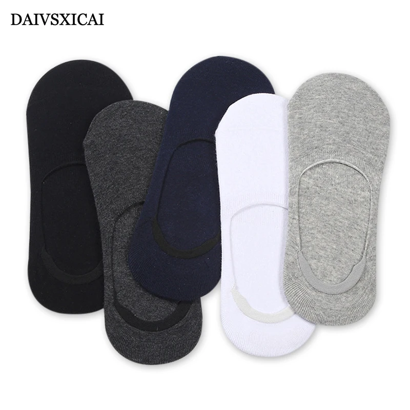 5 пар/лот = 10 шт. однотонные носки-лодочки повседневные мужские модные невидимые