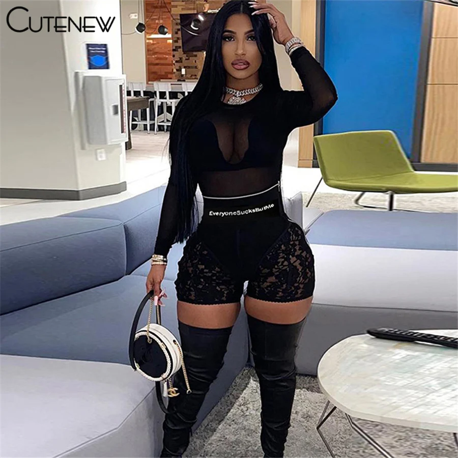 

Cutenew однотонные сексуальные кружевные короткие брюки с буквенным принтом, женские летние хипстерские обтягивающие брюки для коррекции фиг...