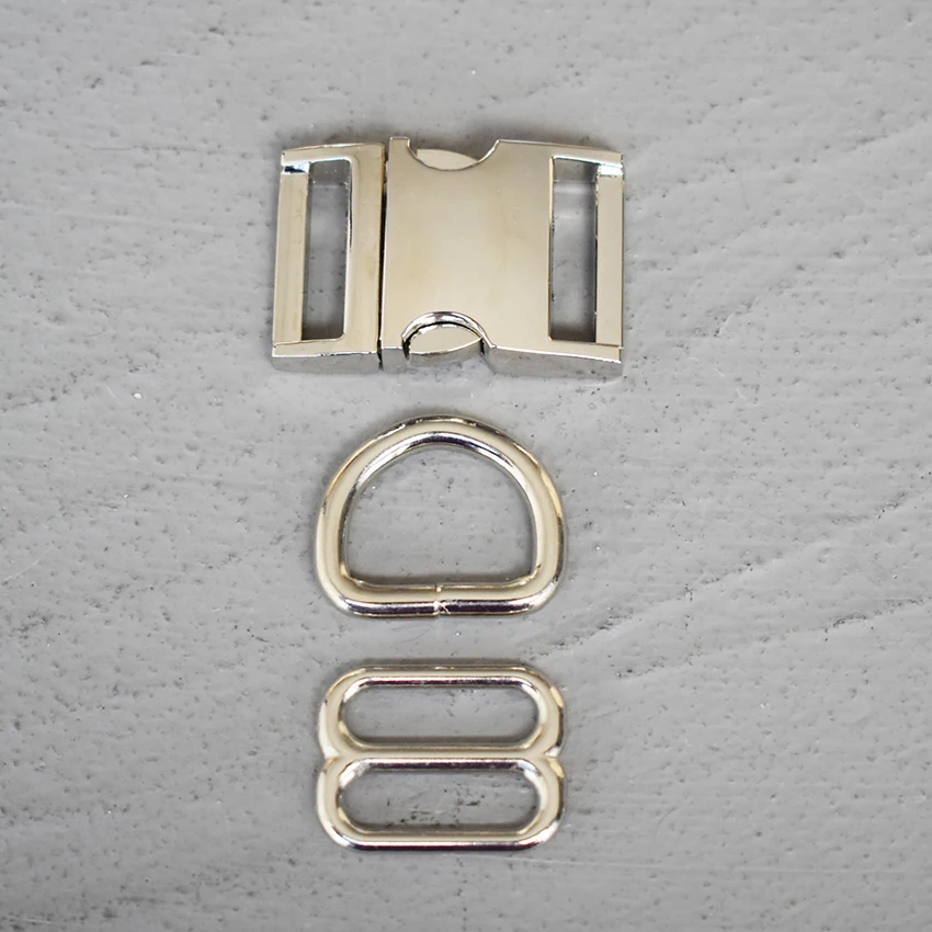 

50 Sets 20mm Metal Hardware D Ring Belt Straps Slider Side Release Buckle Spring Hook For Dog Leash Harness Accessories