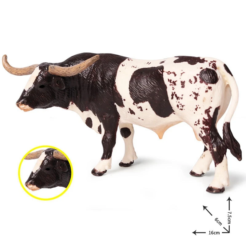 

Plastic Texas Longhorn Bull Cattle Animals Action Figures & 14.5X3.5X8.5cm Classic Black Yak Animals Action Figures