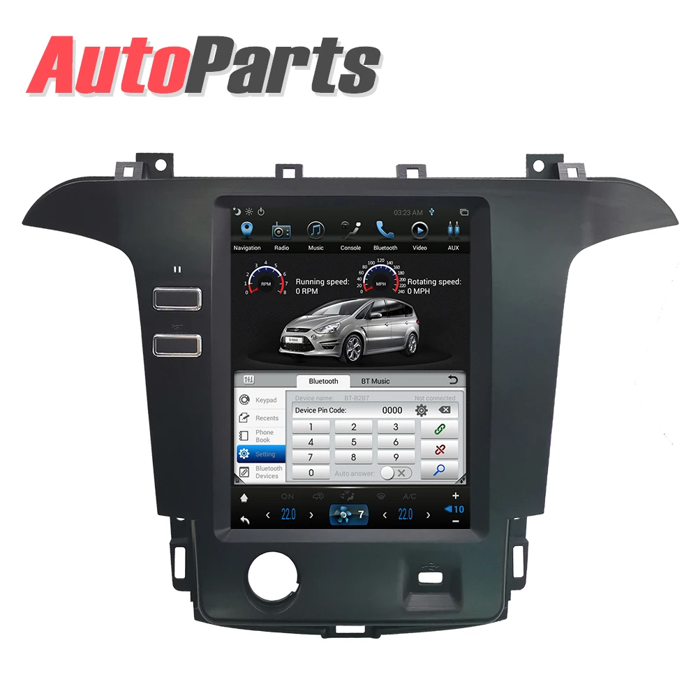Kukuz 1" Tesla Авторадио для Ford S-Max Galaxy 2007- Android автомобильный Dvd Gps плеер встроенный радио видео Навигация Bt Wifi