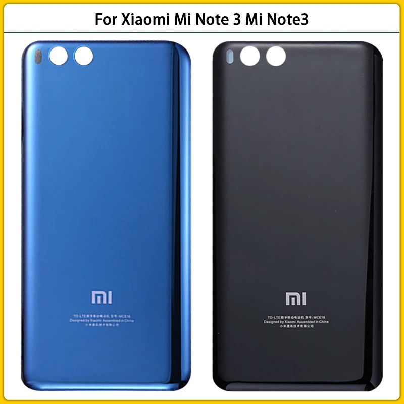 Новинка Крышка батарейного отсека для Xiaomi Mi Note 3 задняя крышка Задняя стеклянная