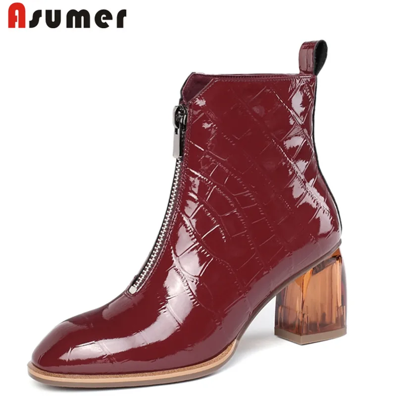 ASUMER/Большие размеры 34 42 новые сапоги из натуральной кожи осенние модельные туфли