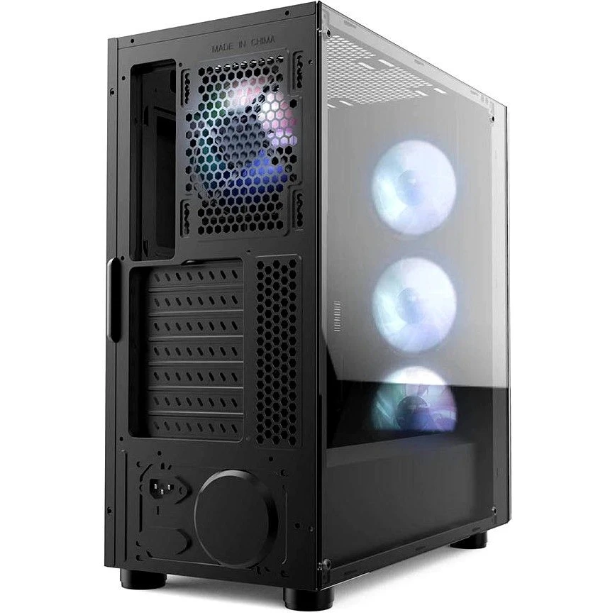 Корпус игровой для ПК HIPER SR-3RGB чёрный (ATX закаленное стекло RGB fan 4x120 мм 1xUSB HD Audio) |