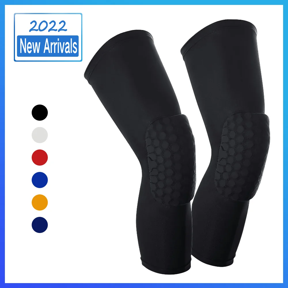 Дышащие длинные баскетбольные наколенники 1 шт. комплект спортивных сотовых