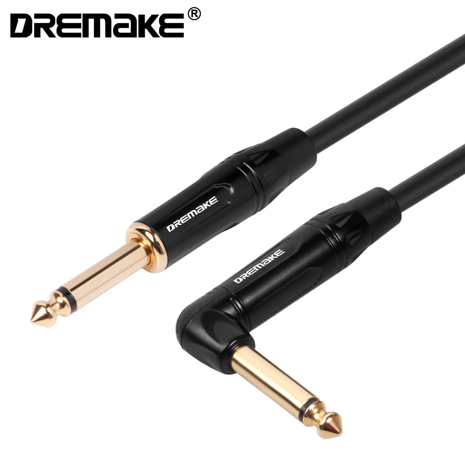 

DREMAKE 6.35mm TS 1/4 Inch Male to 1/4 Inch Male L-S UnBalanced Interconnect Cord 6.35mm to 6.35mm Stereo Audio Cable for Guitar