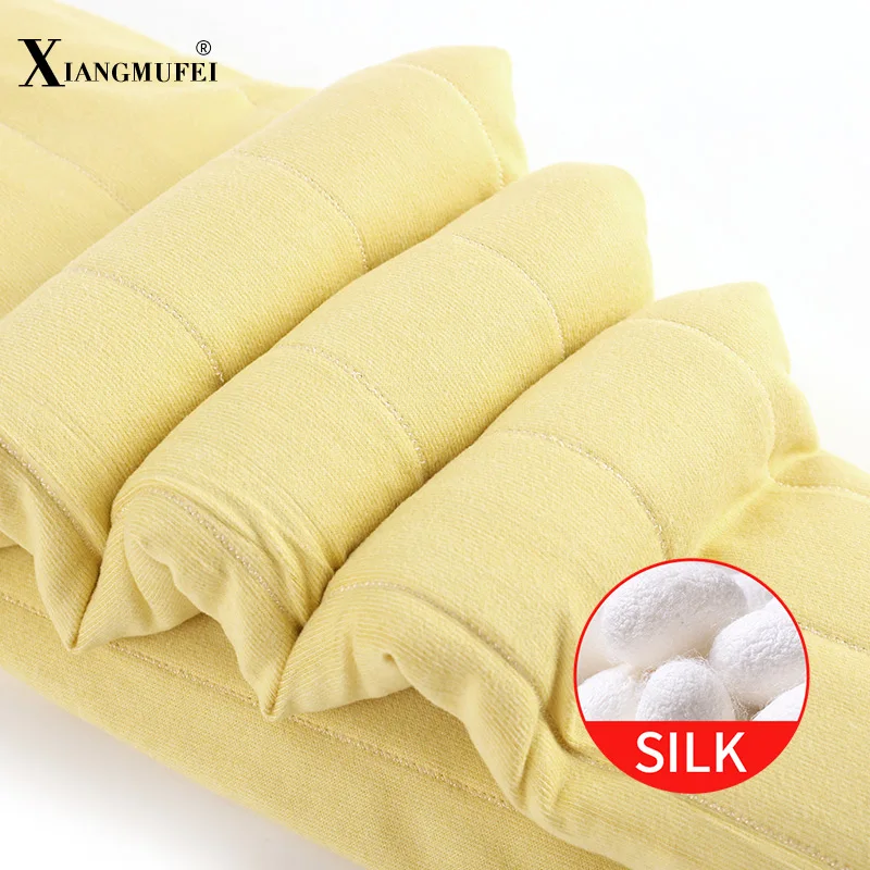 

Solid Color Women's High Waist Slimming Leggings 100% Silk Inner Layer Warm Pants Trousers for Winter