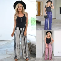 2021 womens spring and summer new tie dye printed wide leg casual pants europe and america pants for women pants women