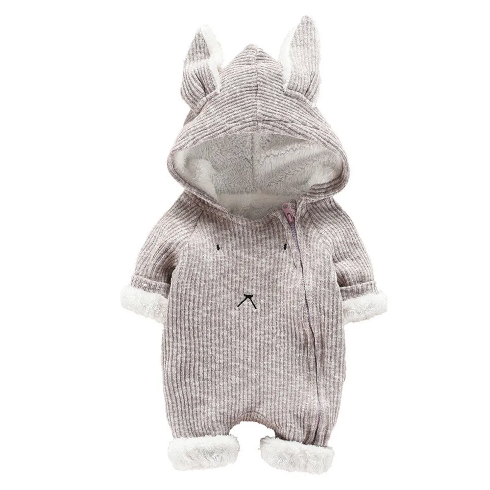 Jumpsuit Clothes For Baby Boys Girls Lovely Newborn Rompers Thicker Hooded 3D Ear Romper Y125 | Детская одежда и обувь