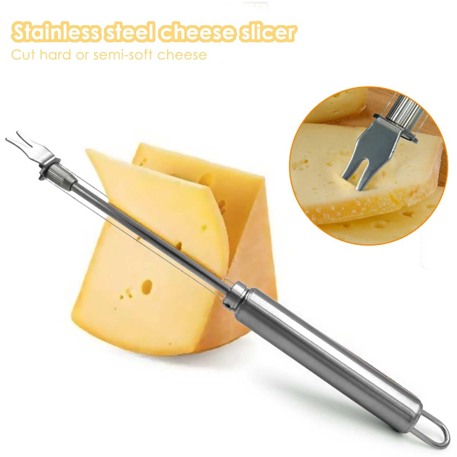 

VOGVIGO Stainless Steel Cheese Board Double Wire Cheese Slicer Adjustable Butter Wire Cutter Cheese Cutting Wire Kitchen Tools