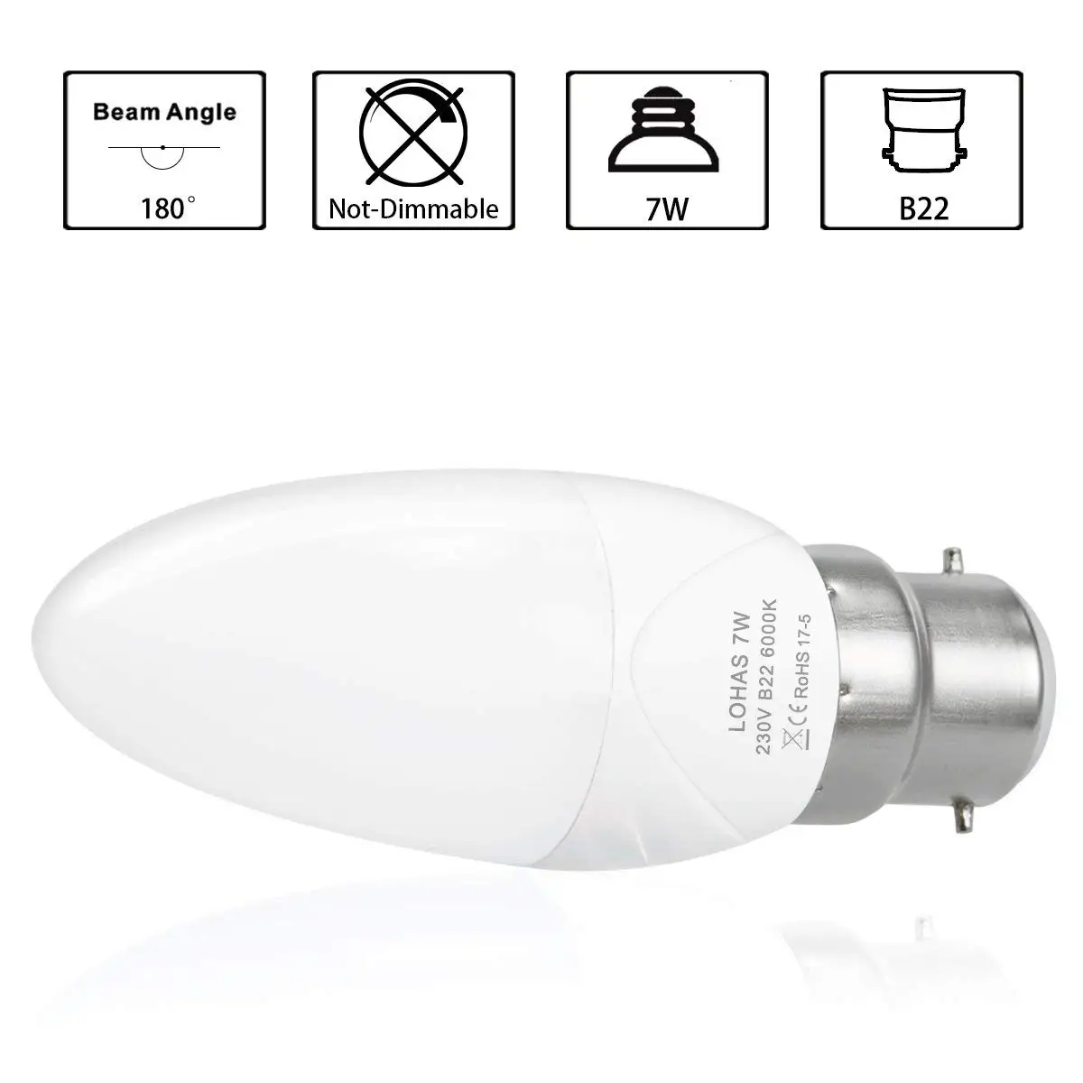 B22 Светодиодный светильник для свечей 7 Вт байонетная лампа 70 эквивалент Теплый