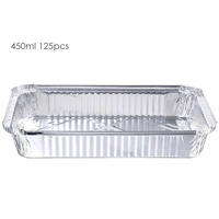125pcs 450ml disposable 0 06mm thick aluminum foil pan containers with cardboard lids for take out cooking roasting baking