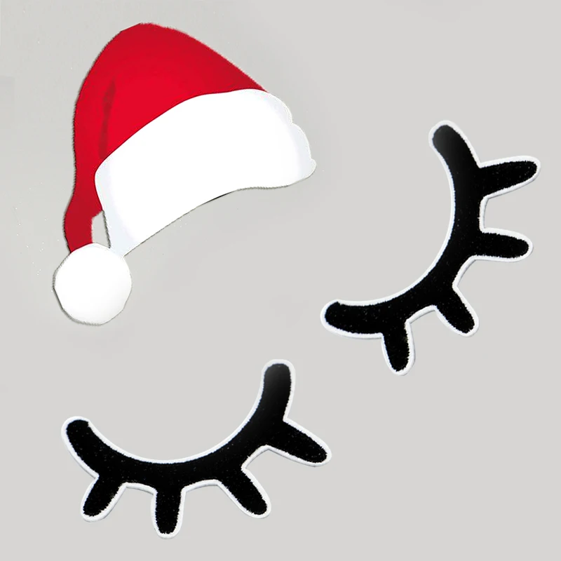 1 пара Черные Накладные накладные накладки с вышивкой ресниц для одежды