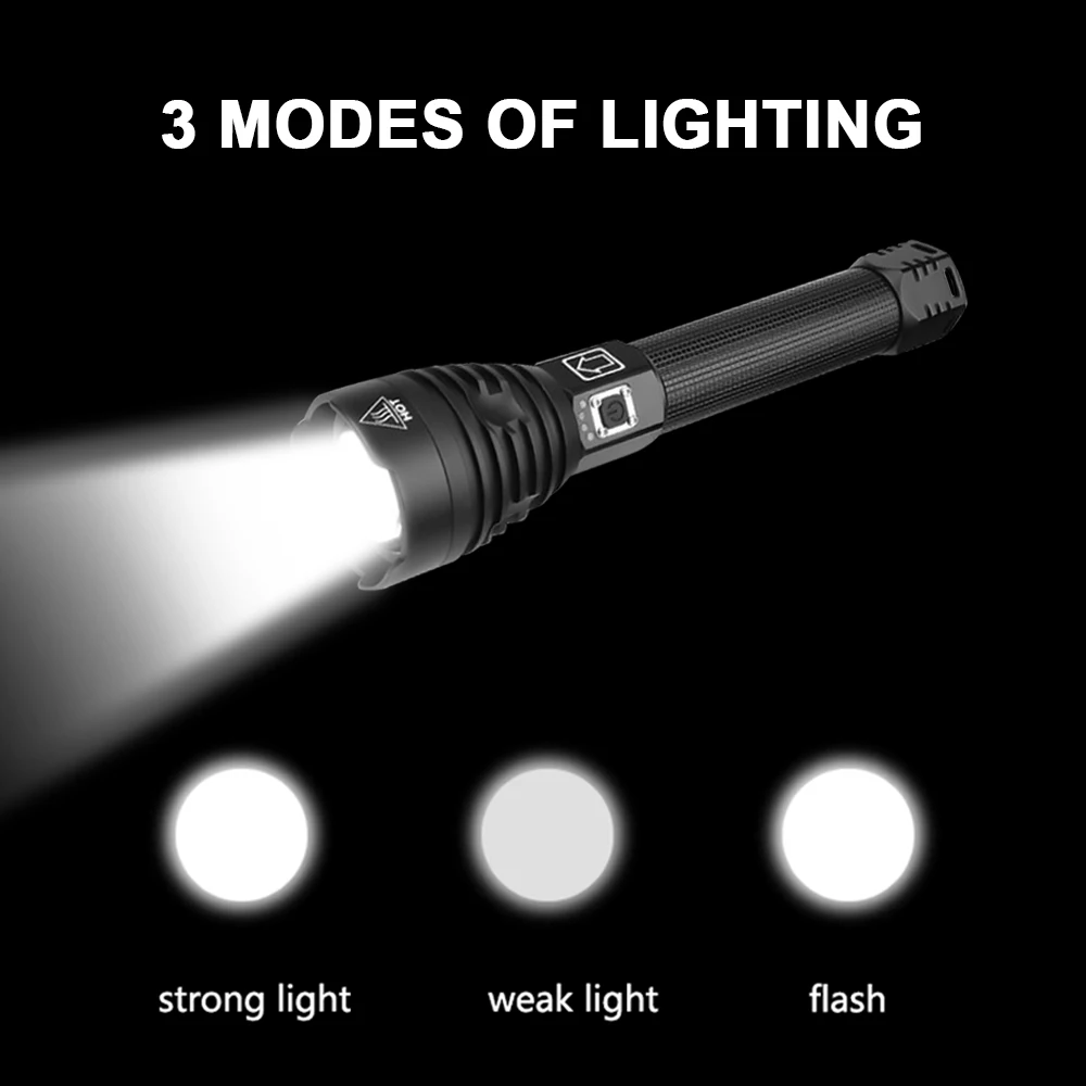 Фото Супер яркий XLamp XHP90 самый мощный Usb масштабируемый светодиодный фонарик светильник HP70/50 Охотничий Тактический светильник фонарь 26650 18650 №5