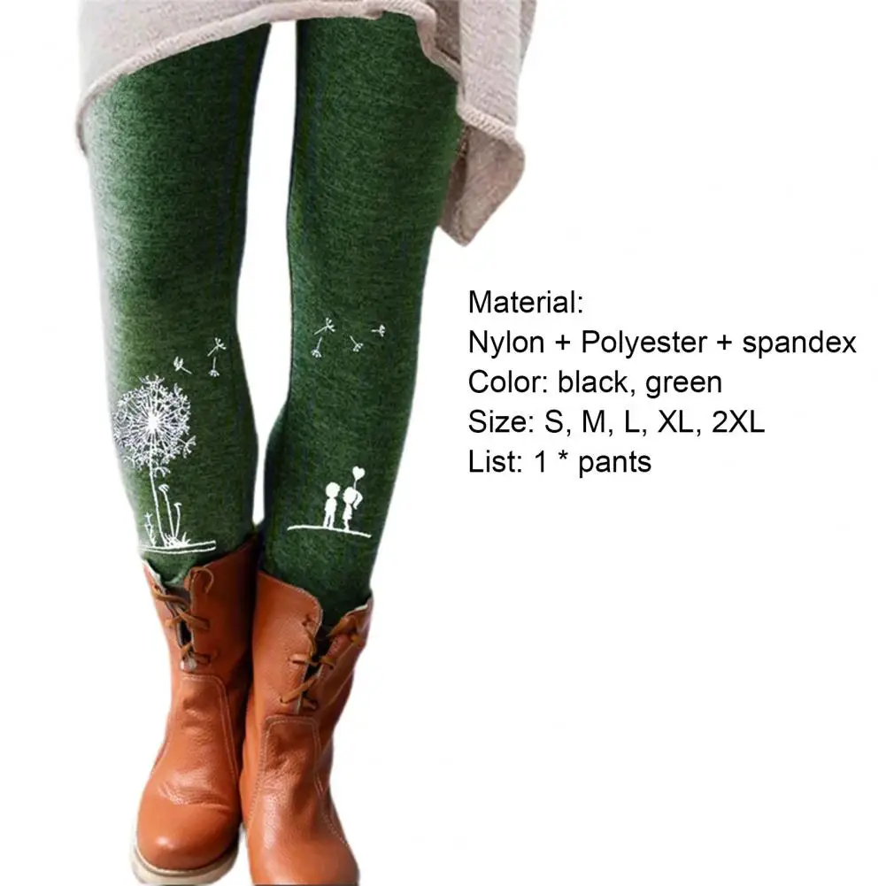 

Trousers Dandelion Print Long Pants Women Skinny Leggings for Autumn