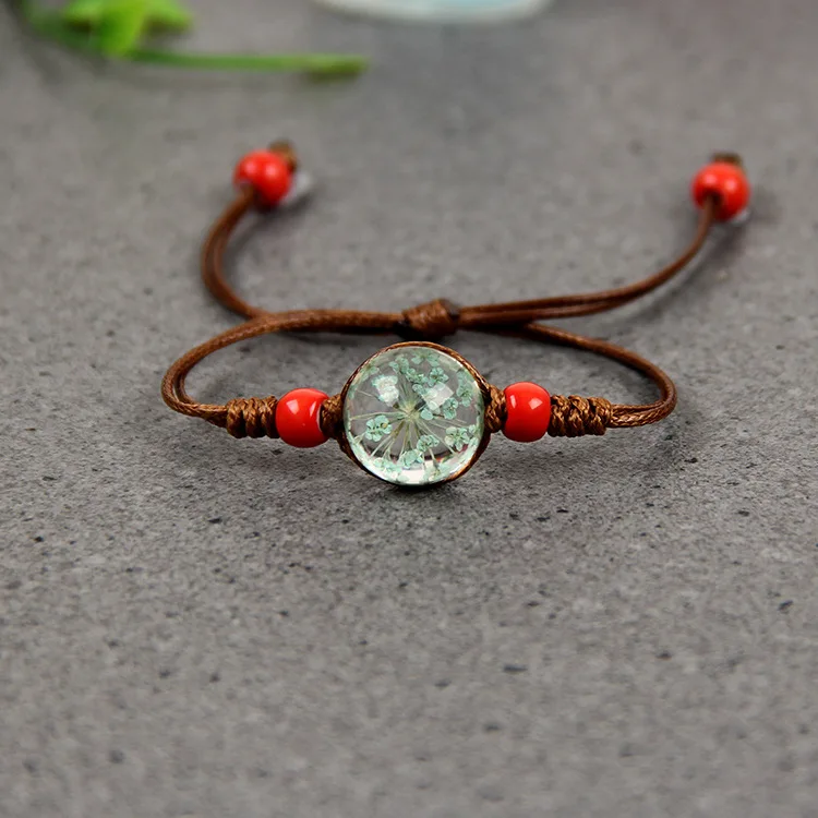 Натуральный белый кристалл камень браслет кулон многоцветный цветок ручной