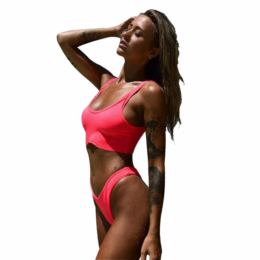 

2021 Sexy Split Women's Bikini Women's Vest Swimsuit Popular Bikini