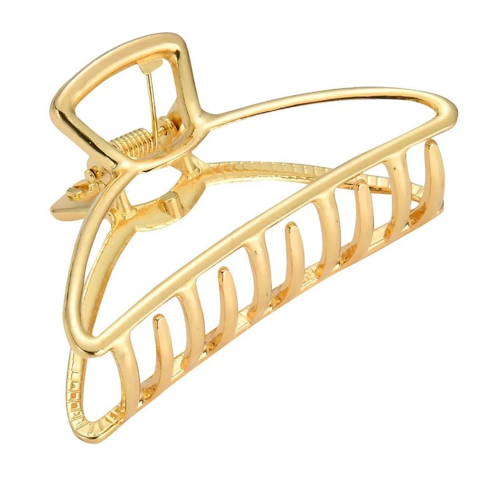 Однотонный зажим для волос большого размера ленивая луна простой металлический