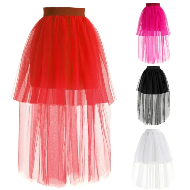 

Женская длинная юбка с высокой талией, Готическая привлекательная фатиновая юбка-пачка, пышная юбка для взрослых