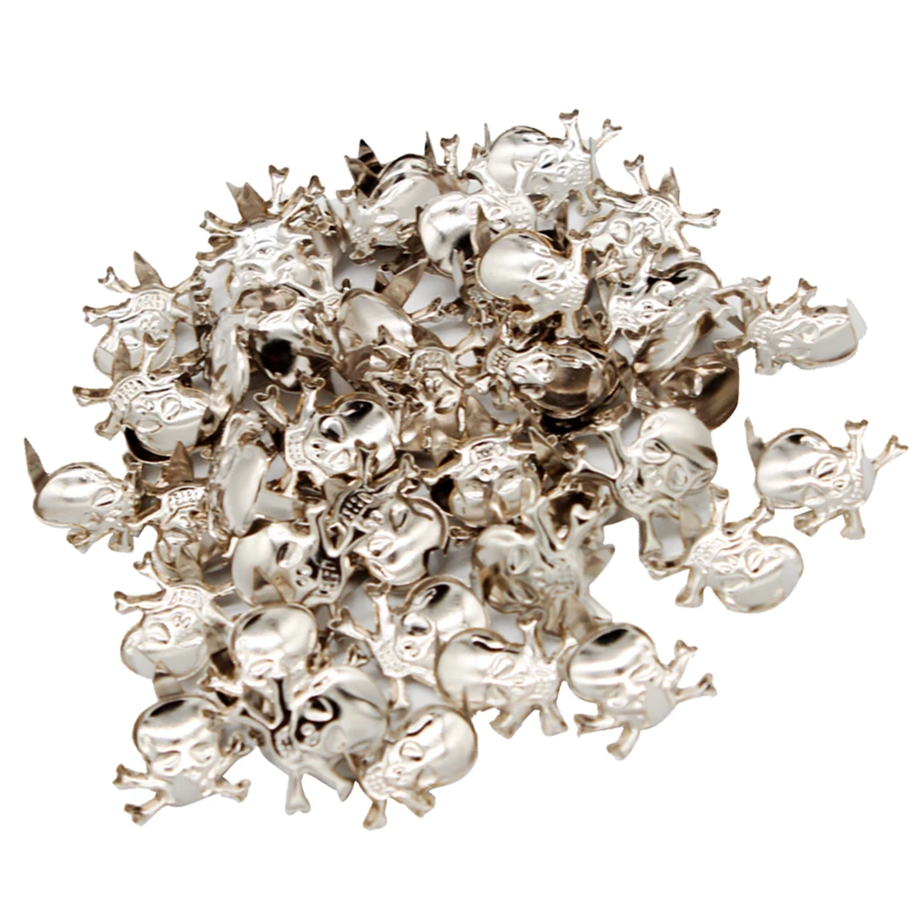 50 шт. стильные шипы в виде черепа с заклепками для одежды обуви кожаного