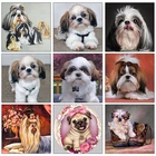 Картина из страз сделай сам, картина 5D с изображением собаки Стразы, мозаика с изображением животных, иконы животных, милая Мозаика из страз, подарок для щенка