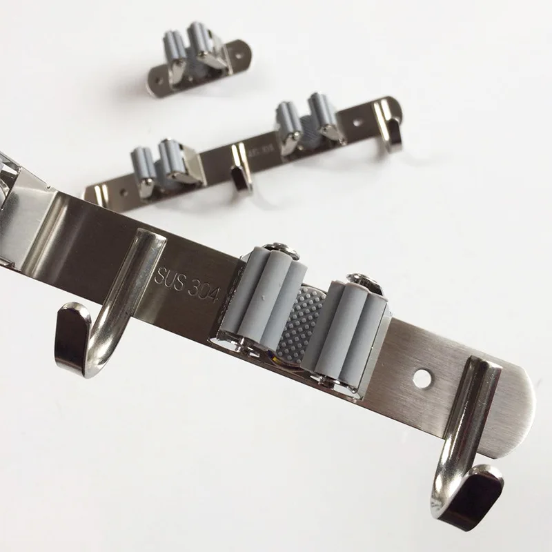 Настенный смонтированный органайзер для швабры из нержавеющей стали 304