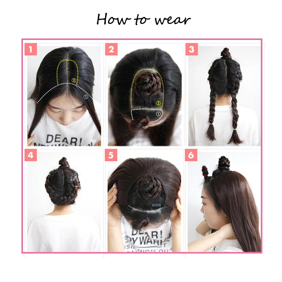 MEIFAN Synthetic Long Straight/ Wavy Curly U-Shaped Half Wig for Women Natural Brown Black Wigs Fake Hair Extensions