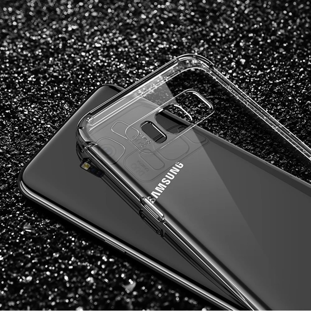 For Samsung Galaxy S8 S9 Plus Airbag Transparent Case Silicone TPU Coque Note 8 9 S10 Lite Phone Bumper Covers | Мобильные телефоны