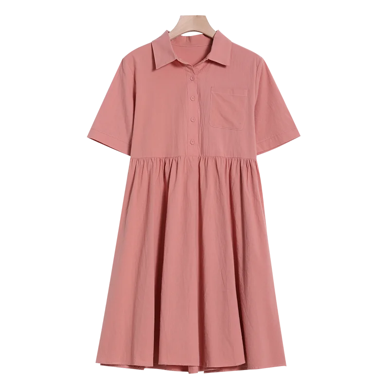 

Maternity Summer Dress Long Small Fresh Short Sleeve Long Skirt Gentle Wind Pregnancy Size Skirt