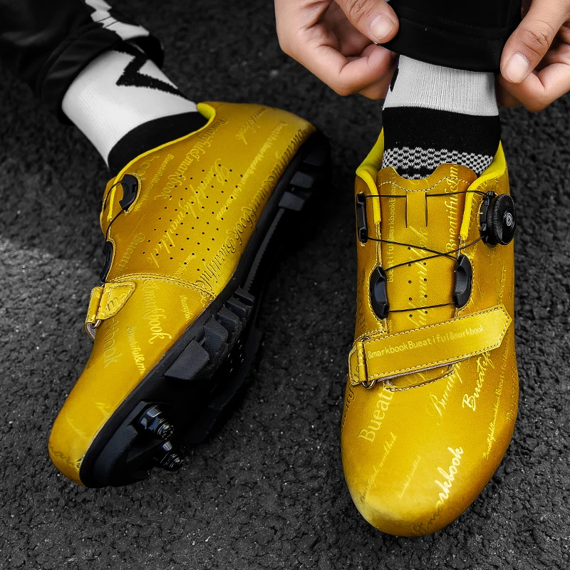 

2021 latest fashion leisure rotating buckle mountain road rubber non-slip wear-resistant cycling soles couple cycling shoes