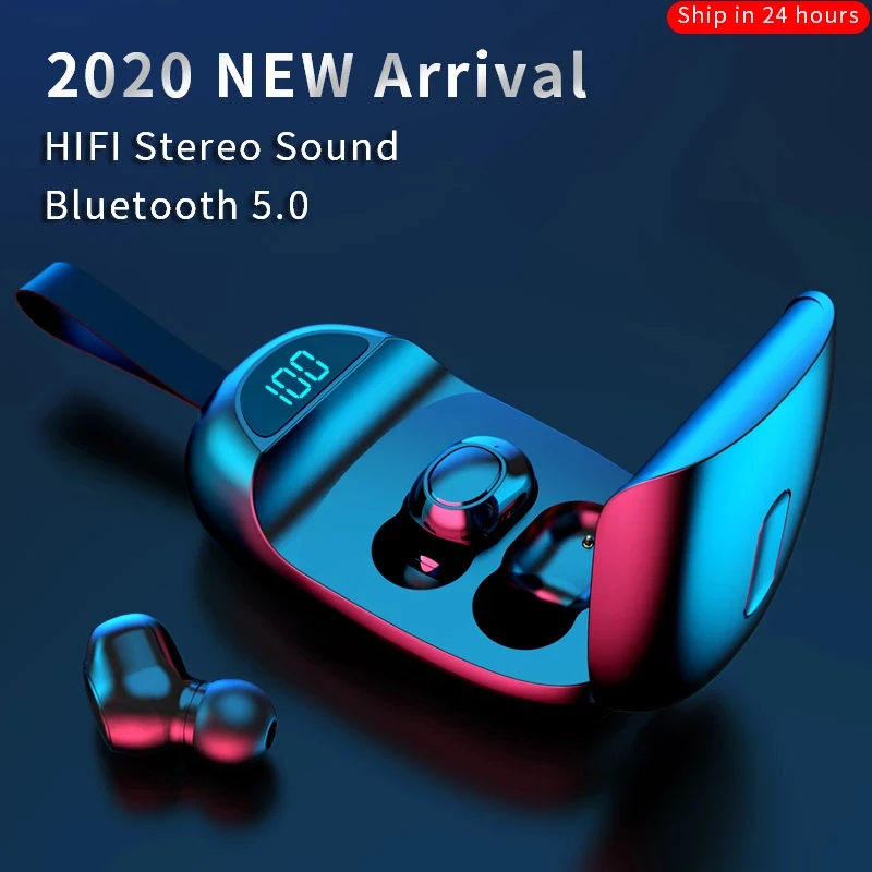 

JS05 наушники-вкладыши TWS с Беспроводной наушники Bluetooth 5,0 наушники спортивные наушники Шум отмены Водонепроницаемый светодиодный Дисплей ак...