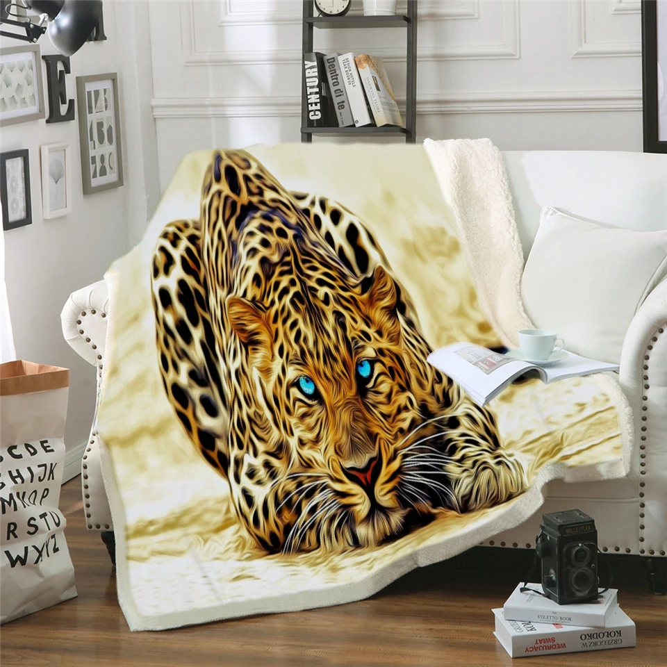 Шерпа Флисовое одеяло Ловец снов леопардовое покрывало 3D животное племени