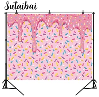 donut grow up backdrop for birthday party pink girl baby shower photography background colorful sprinkle confetti decorations