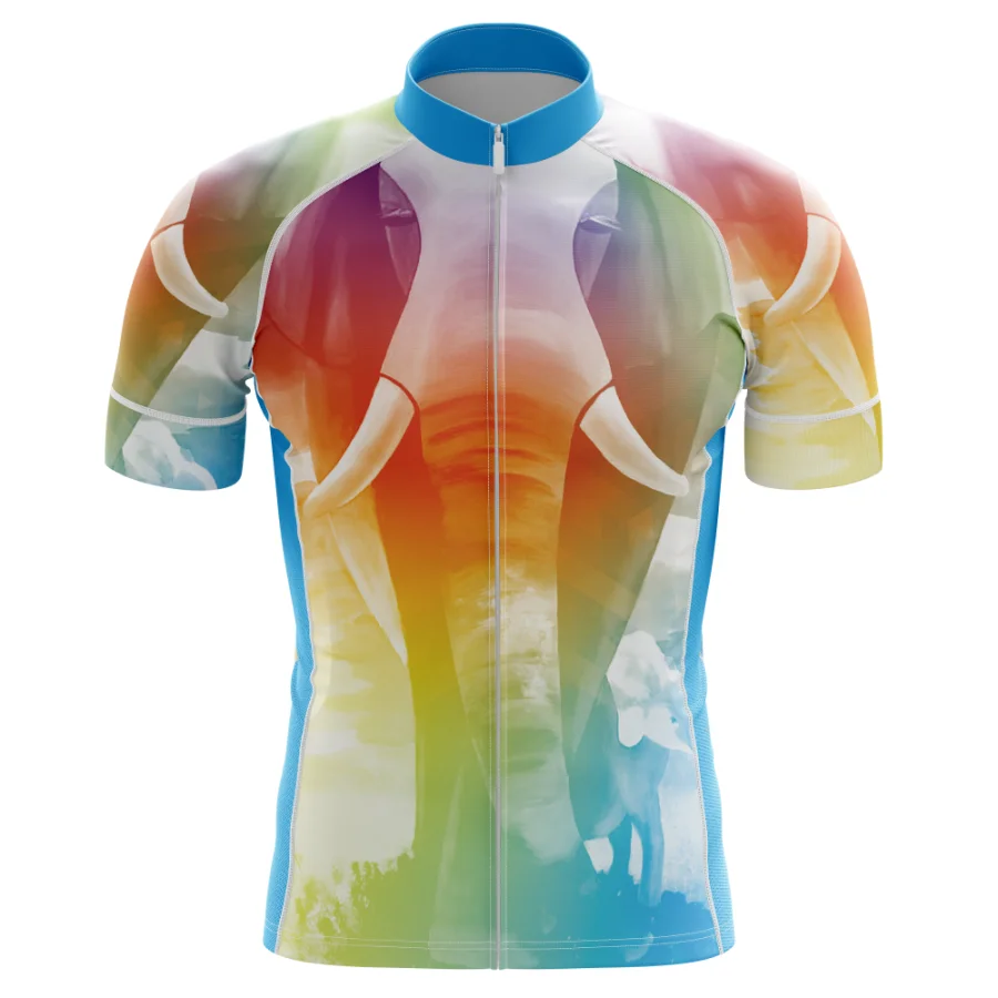 HIRBGOD 2020 New Summer Cycling Jersey Elephant Print Short Sleeve Bike Shirt Lightweight Outdoor Sport Bicycle Top TYZ221-01 | Спорт и