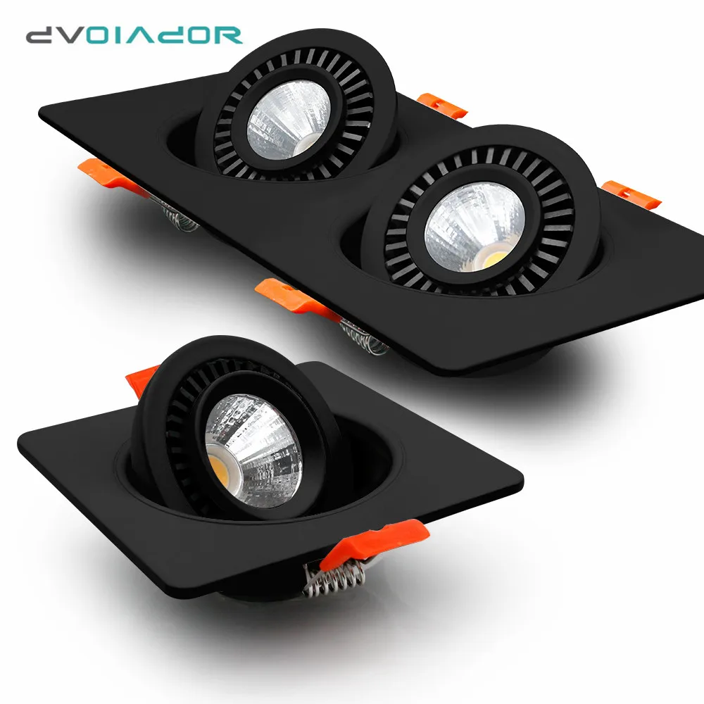 Черный Светодиодный точечный светильник с регулируемой яркостью Встраиваемый