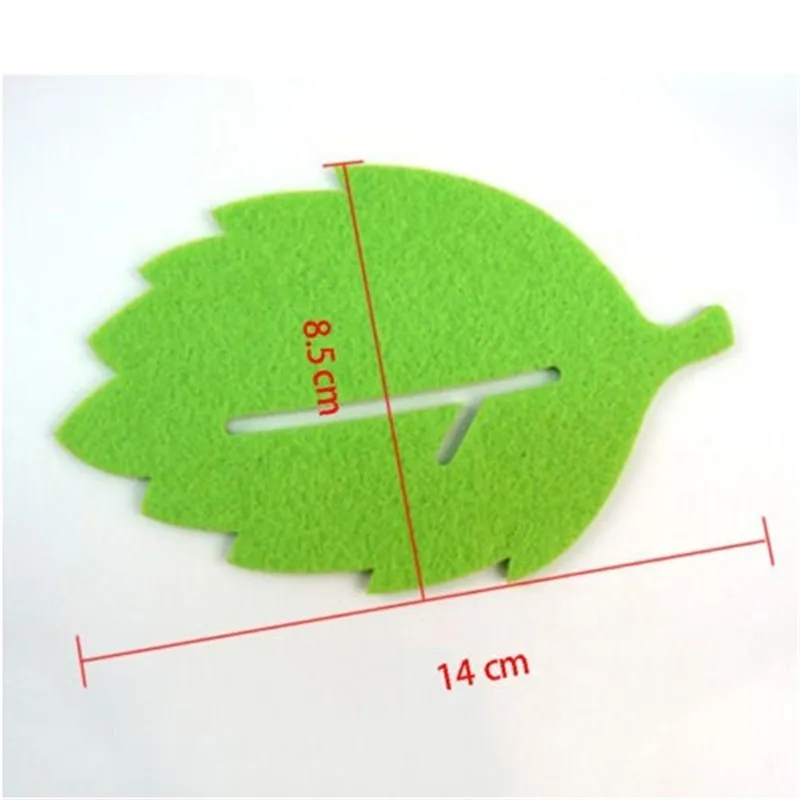 

3PCS Cute Green Leaf Tea Cup Coaster Heat Insulation Felt Mat Office Home Decor