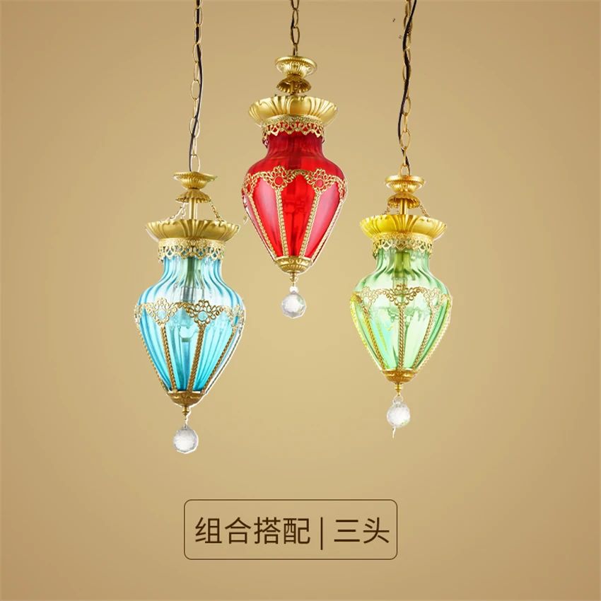 Европейские турецкие Хрустальные подвесные светильники кантри гостиная