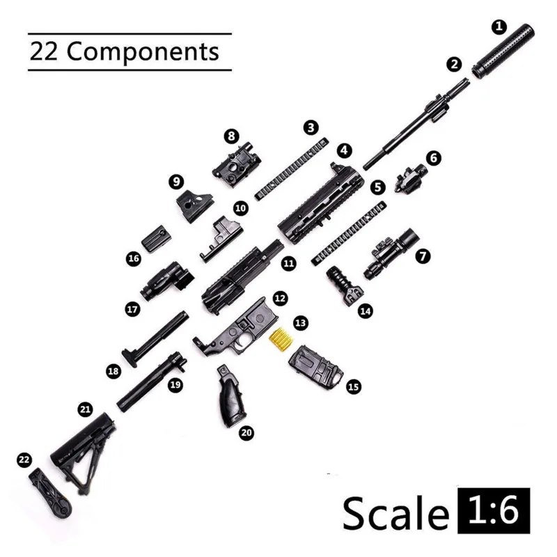 1/6 Scale Boy Assembly Gun Model Gatling M134 Barrett AK47 игрушки пазлы Строительные кирпичи оружие для