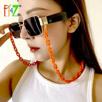 f j4z 2021 hot glasses chains simplicity thick acrylic cuban chain eyewear lanyard hit hop multi colors mask holder straps